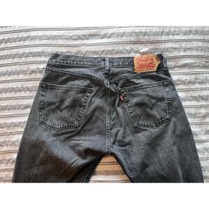 Black Levi's 501 Jeans with Stone Fade Size 34x34 Streetwear Vintage Button Fly